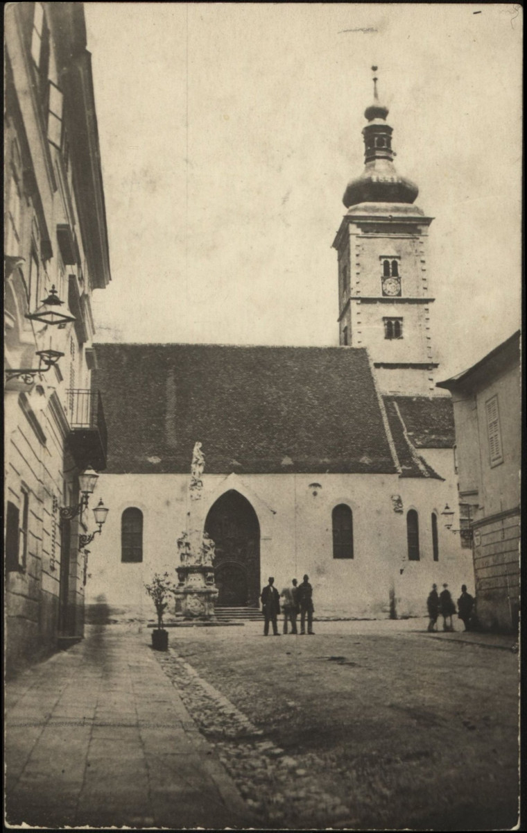 Zagreb Cathedral - Pillar on St. Mark's Square, 1862, in Zagreb Upper Town.